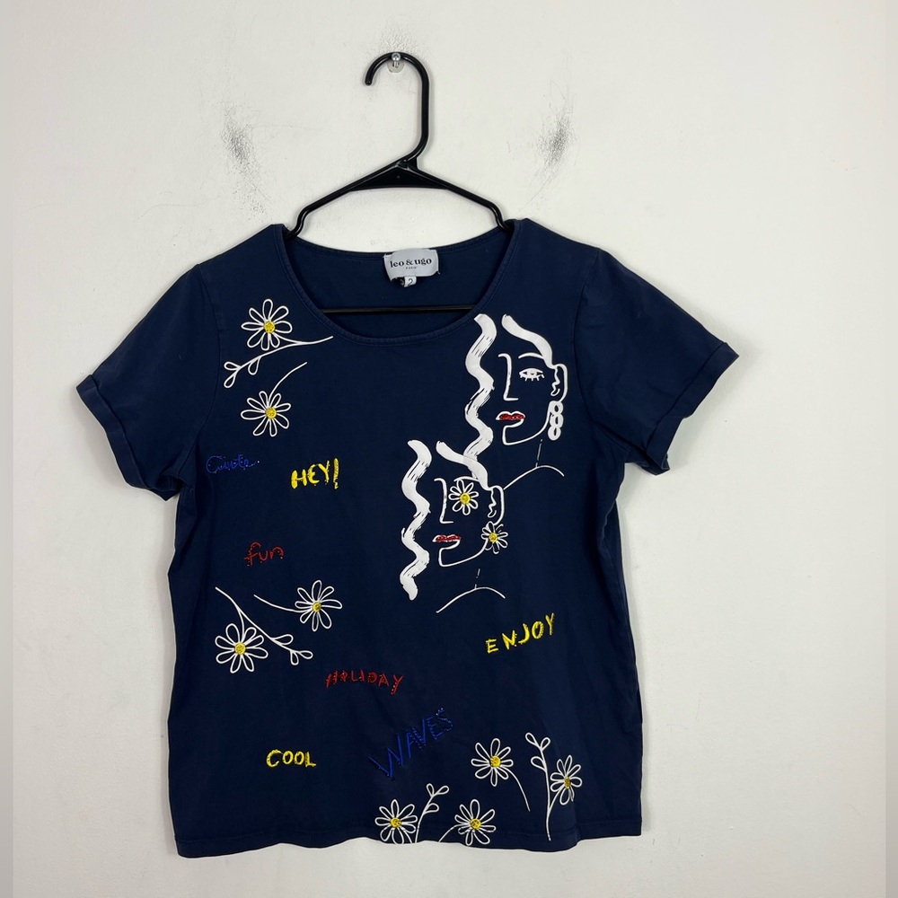 Leo & Ugo Graphic Print T-Shirt Sz 2‎